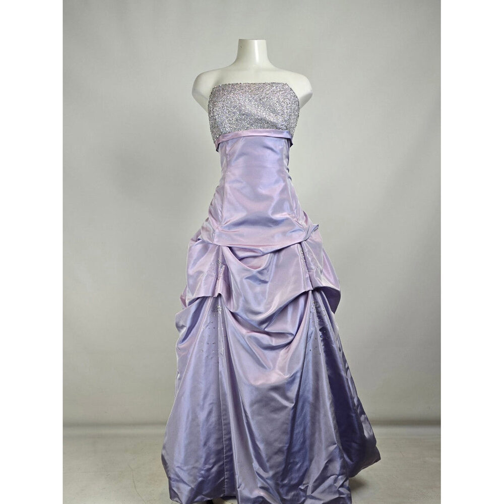 Alfred Angelo Purple Sequined Grad Dress Size M/L